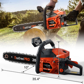 Baotree 62CC 20in chainsaw engine compartment with magnesium crankcase