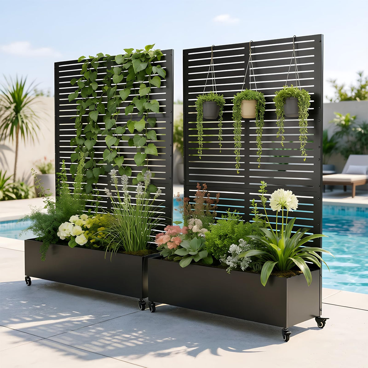 Baotree planter on wheels enables easy repositioning.