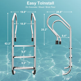 Baotree ergonomic handrails provide secure grip while climbing in and out.