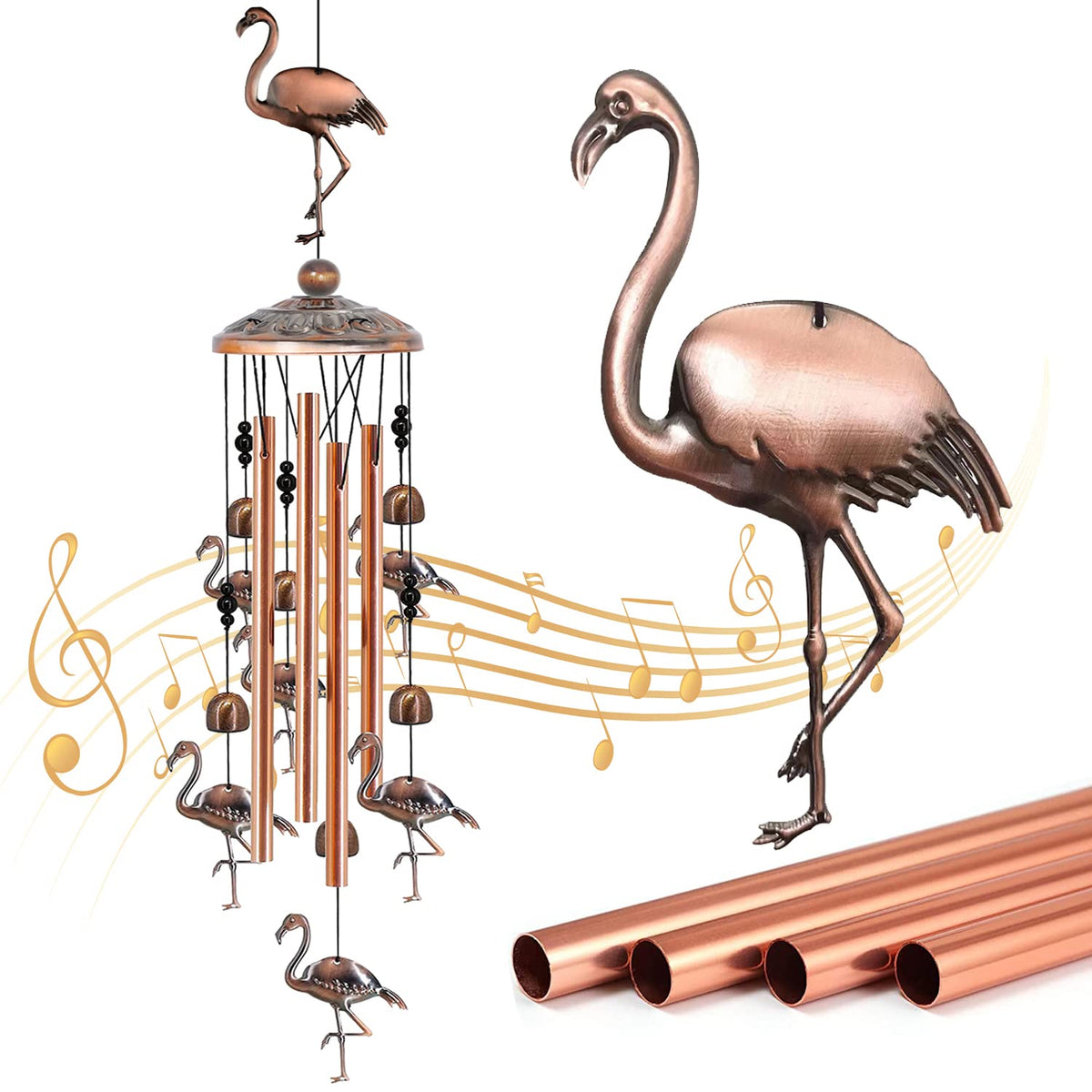 Baoxue flamingo wind chimes for outdoor garden, soothing harmonious tones.
