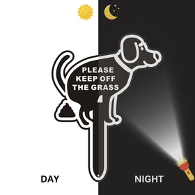 Bapikue dog poop warning sign stake-install friendly for lawns and gardens.