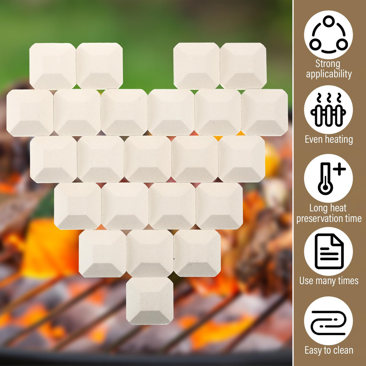 Baquler 100-pack ceramic briquettes provide long-term replacement value.