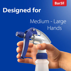 Bar5F chemical-resistant nozzle for chlorine, bleach, and everyday cleaners.