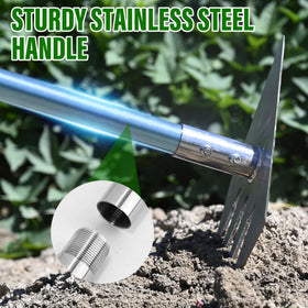 BARAYSTUS stainless steel blade close-up highlighting sharp edges for tough soil