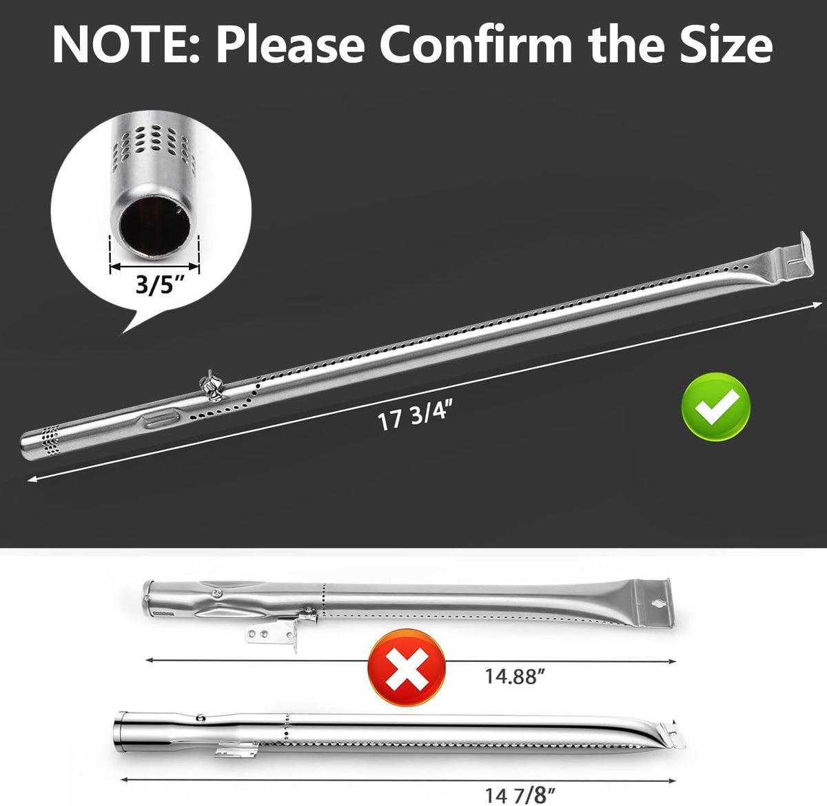 Barbqtime compatible 2-burner kit enables fresh parts for smaller grills.