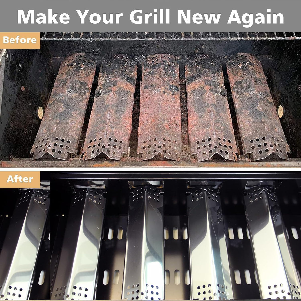 Barbqtime burner protection part for Nexgrill reduces flare-ups and extends grill life.