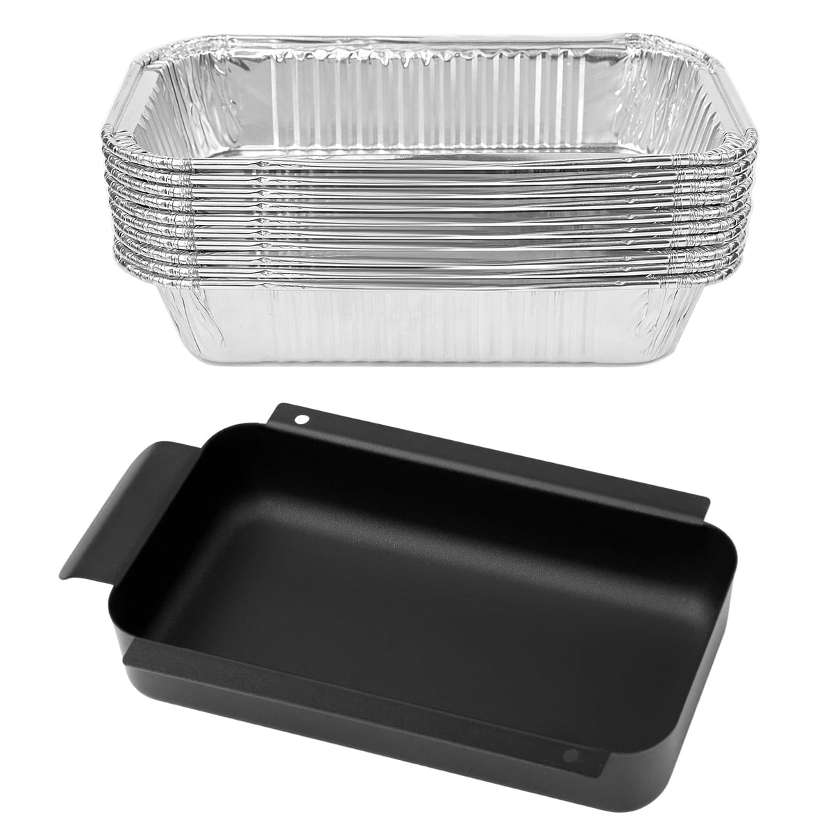 Barbqtime grease catcher tray installed in a Char-Broil grill for easy cleanup.