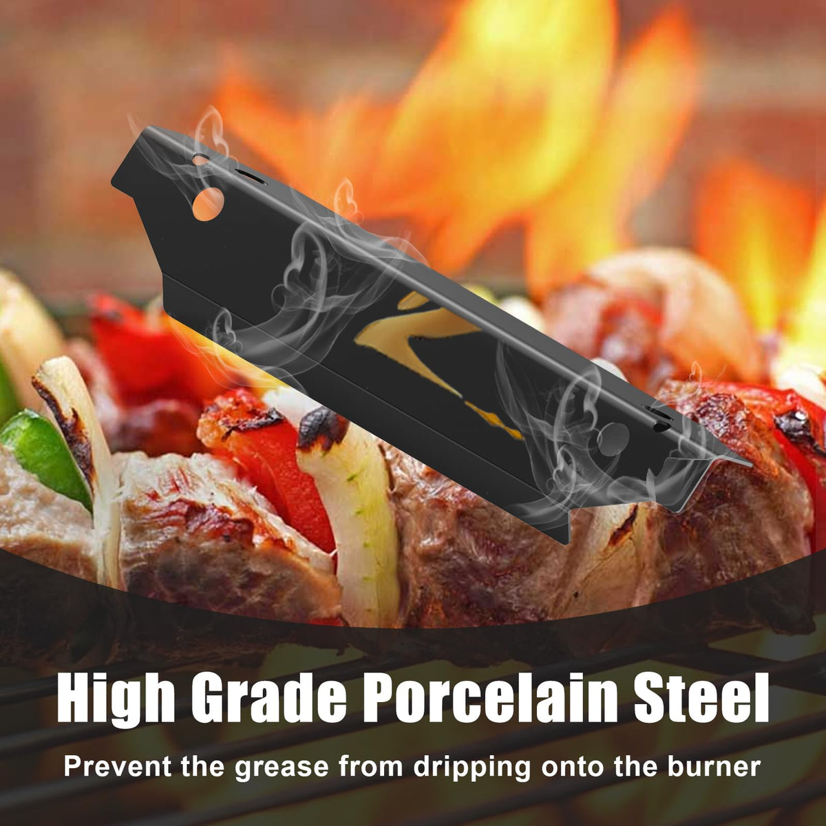 Barbqtime grease-drip catcher plates protecting burners
