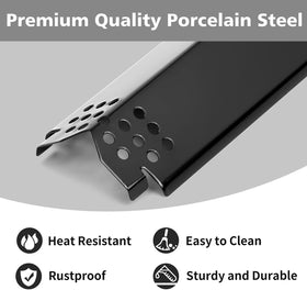 Barbqtime porcelain steel plate protects burners while delivering steady heat
