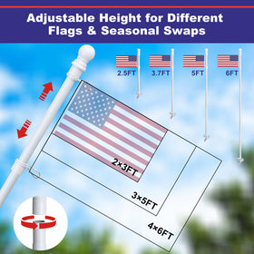Barcetine adjustable-height flagpole ready for different flag sizes and seasons