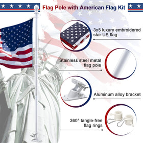 Barcetine 3x5 embroidered US flag with vivid colors