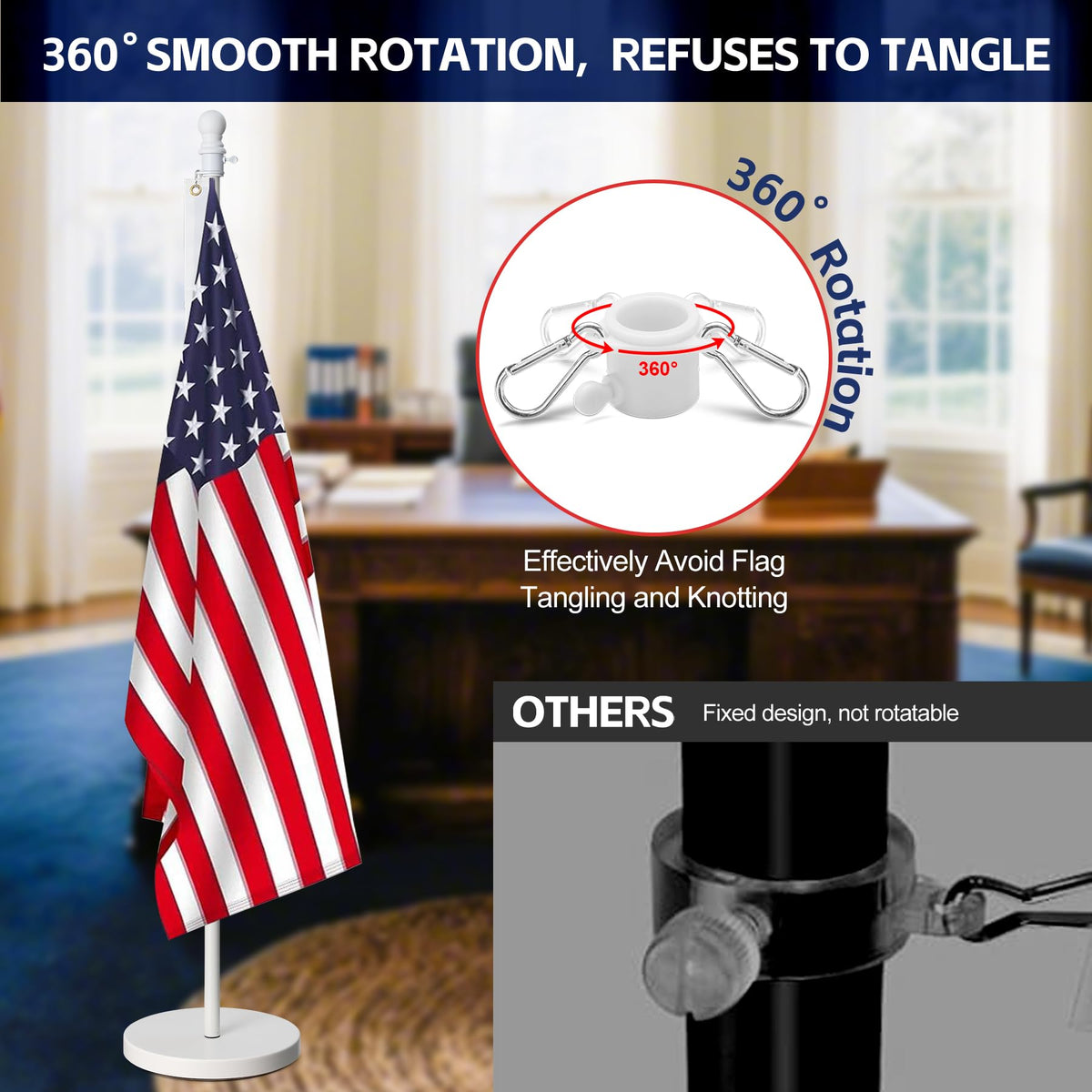 Barcetine Flag Stand pole assembly showing secure threading