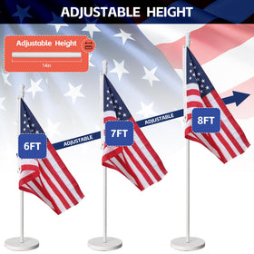 Barcetine Flag Stand 360° rotation rings prevent tangling