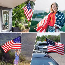 Barcetine outdoor flag pole setup on a porch