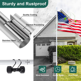 Barcetine stainless steel flag pole resists rust outdoors