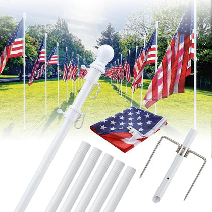 Barcetine yard flag pole 8.5ft assembly for sturdy outdoor display