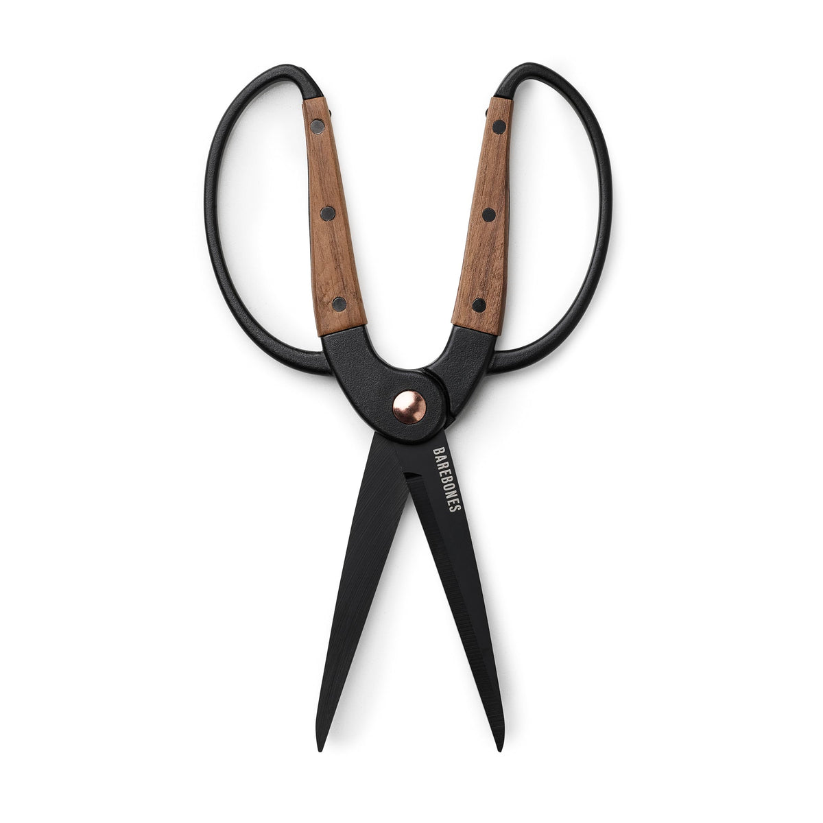 Barebones 4-inch stainless steel blades deliver rust resistance and lasting edge.