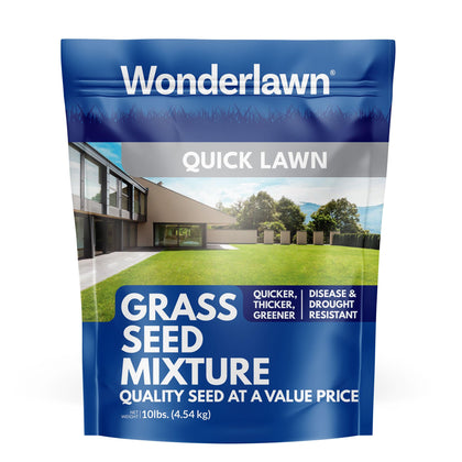 Barenbrug Wonderlawn Quicklawn seed bag showing the premium seed mix for rapid lawn establishment