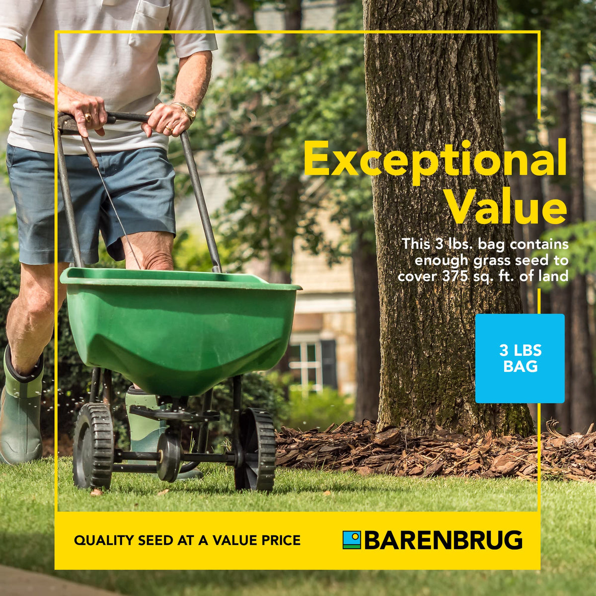 Barenbrug Wonderlawn Sun and Shade application shown for spring or fall.