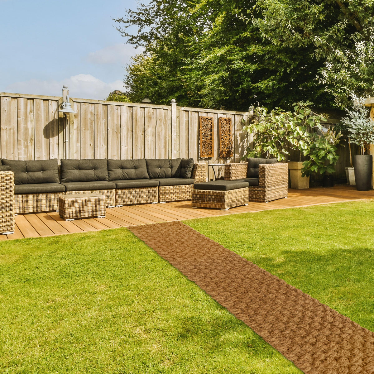 Barien sand-pathway coir mat creates natural boundary while walking