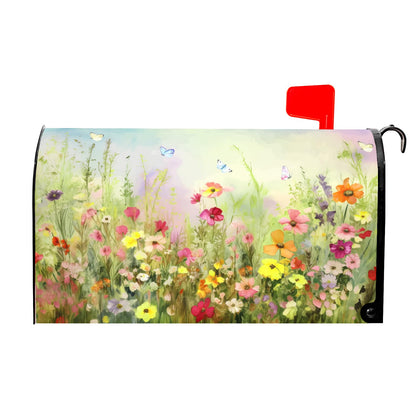 Barneova Spring mailbox cover with flower pattern enhances curb appeal and weather protection.