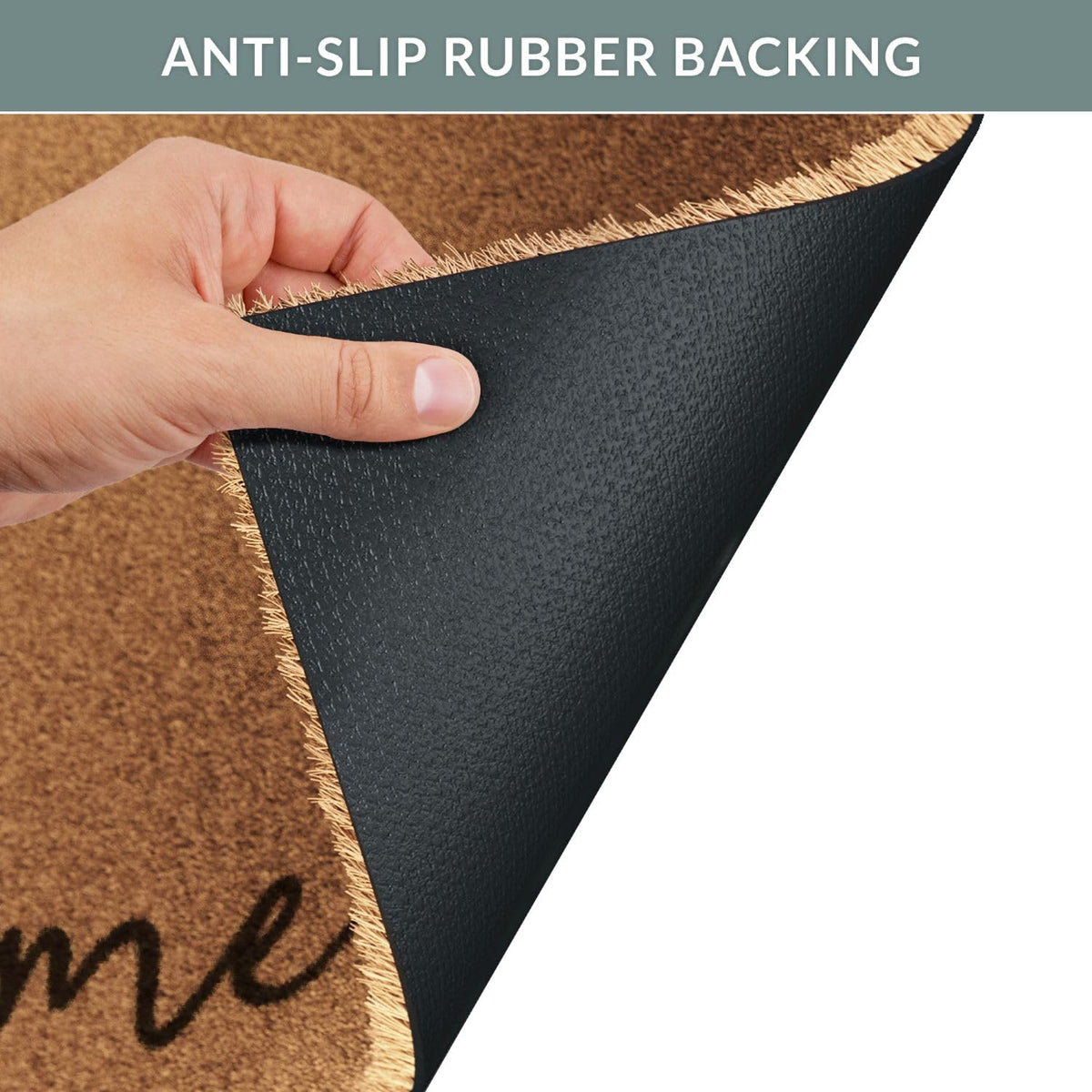 Barnyard Designs all-weather door mat endures elements while maintaining a warm brown look