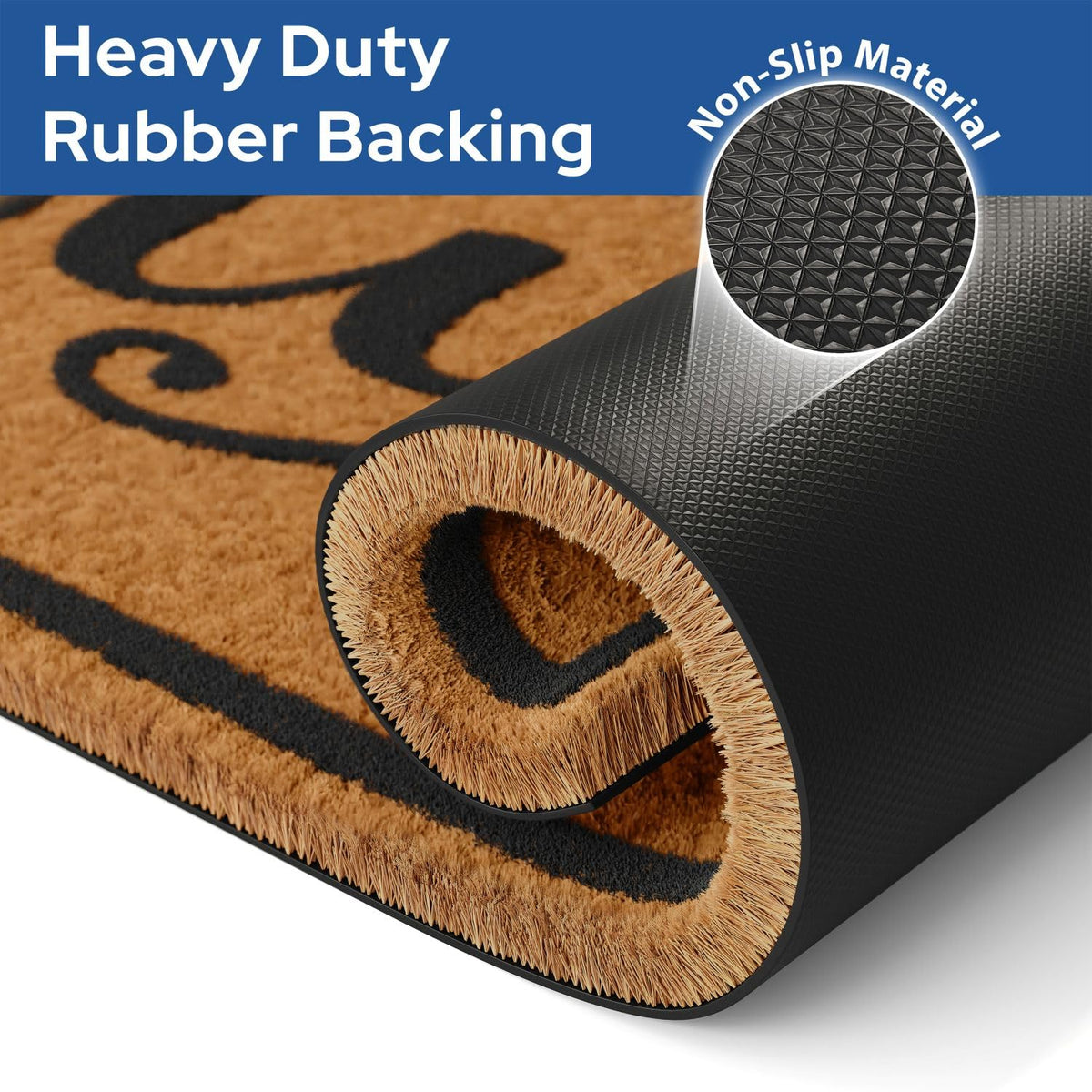 Barnyard Designs coir doormat crafted from natural fibers offers lasting durability.