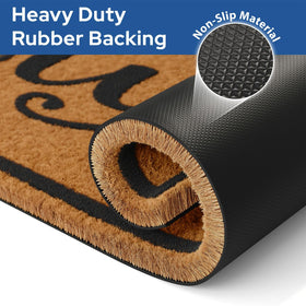 Barnyard Designs coir doormat crafted from natural fibers offers lasting durability.