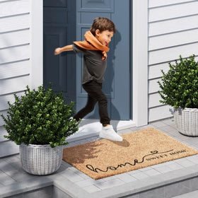 Barnyard Designs front porch mat complements brown decor and a inviting entryway