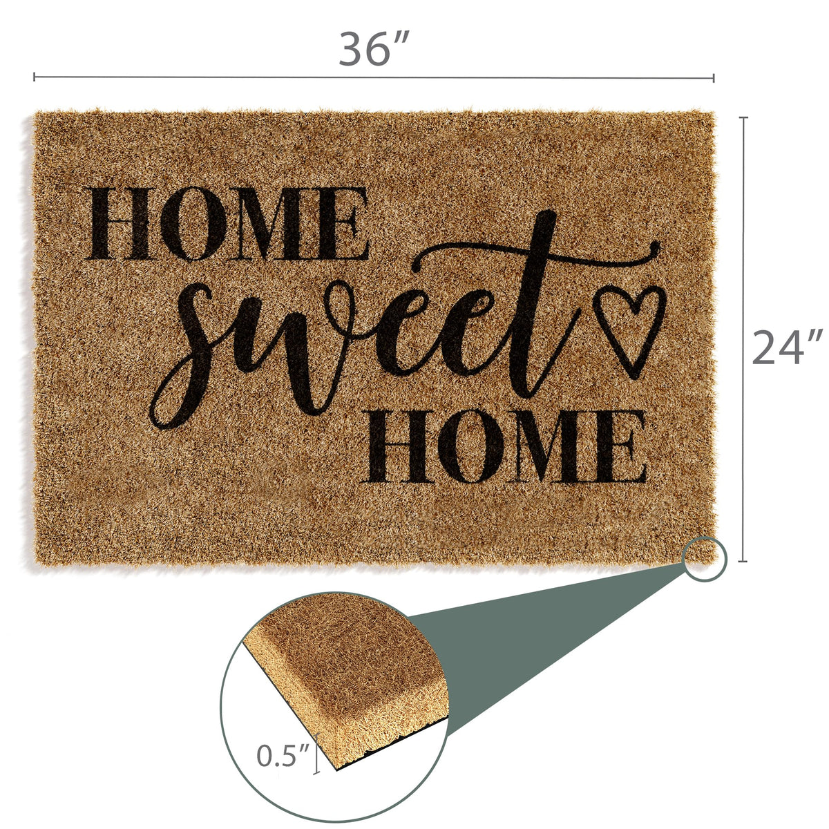 Barnyard Designs large 36x24 doormat fits wide entryways