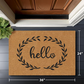 Barnyard Designs large brown front door mat as stylish entry decor