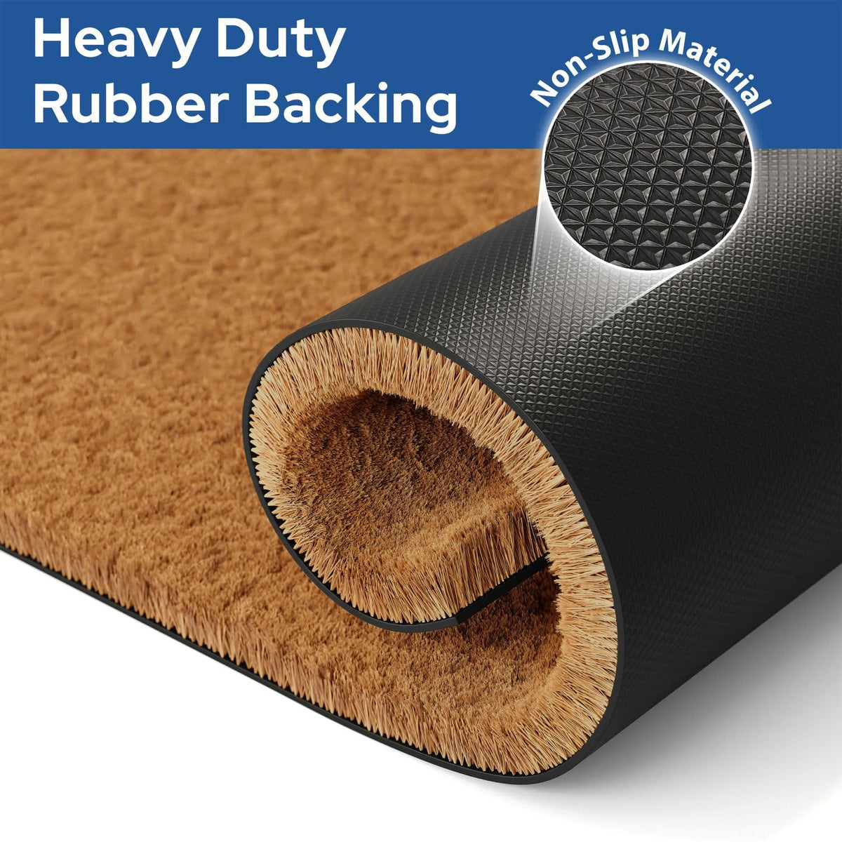 Barnyard Designs plain brown doormat; coarse bristles scrape dirt effectively.