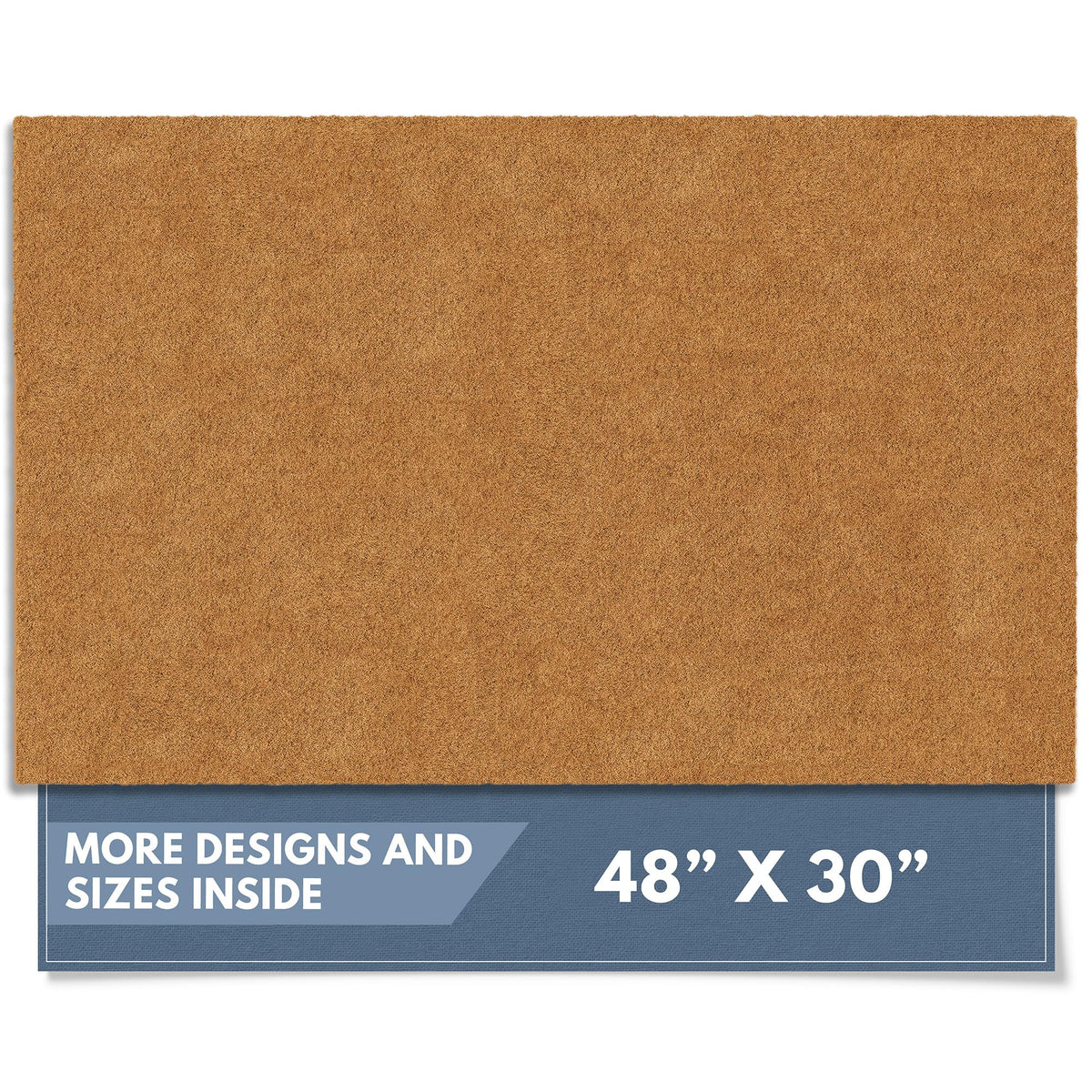 Barnyard Designs natural coir doormat, plain brown, 30x48, non-slip backing for stable outdoor use.