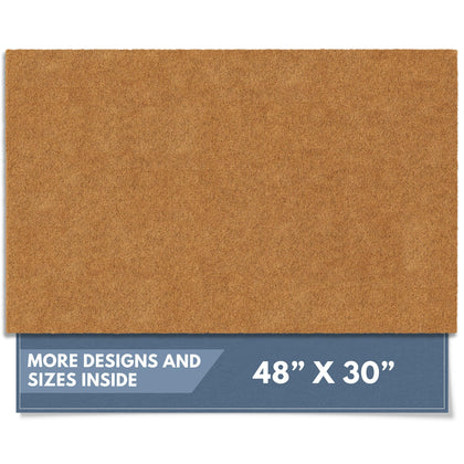 Barnyard Designs natural coir doormat, plain brown, 30x48, non-slip backing for stable outdoor use.