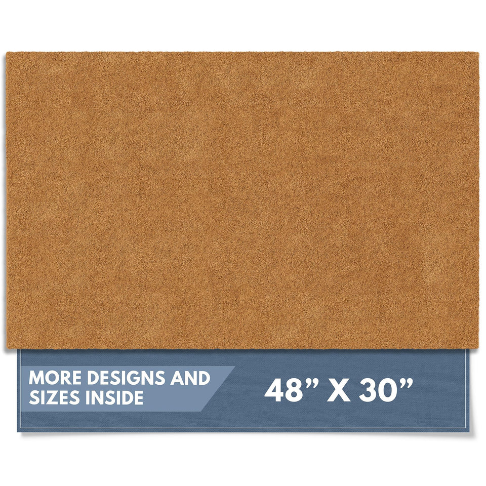 Barnyard Designs natural coir doormat, plain brown, 30x48, non-slip backing for stable outdoor use.
