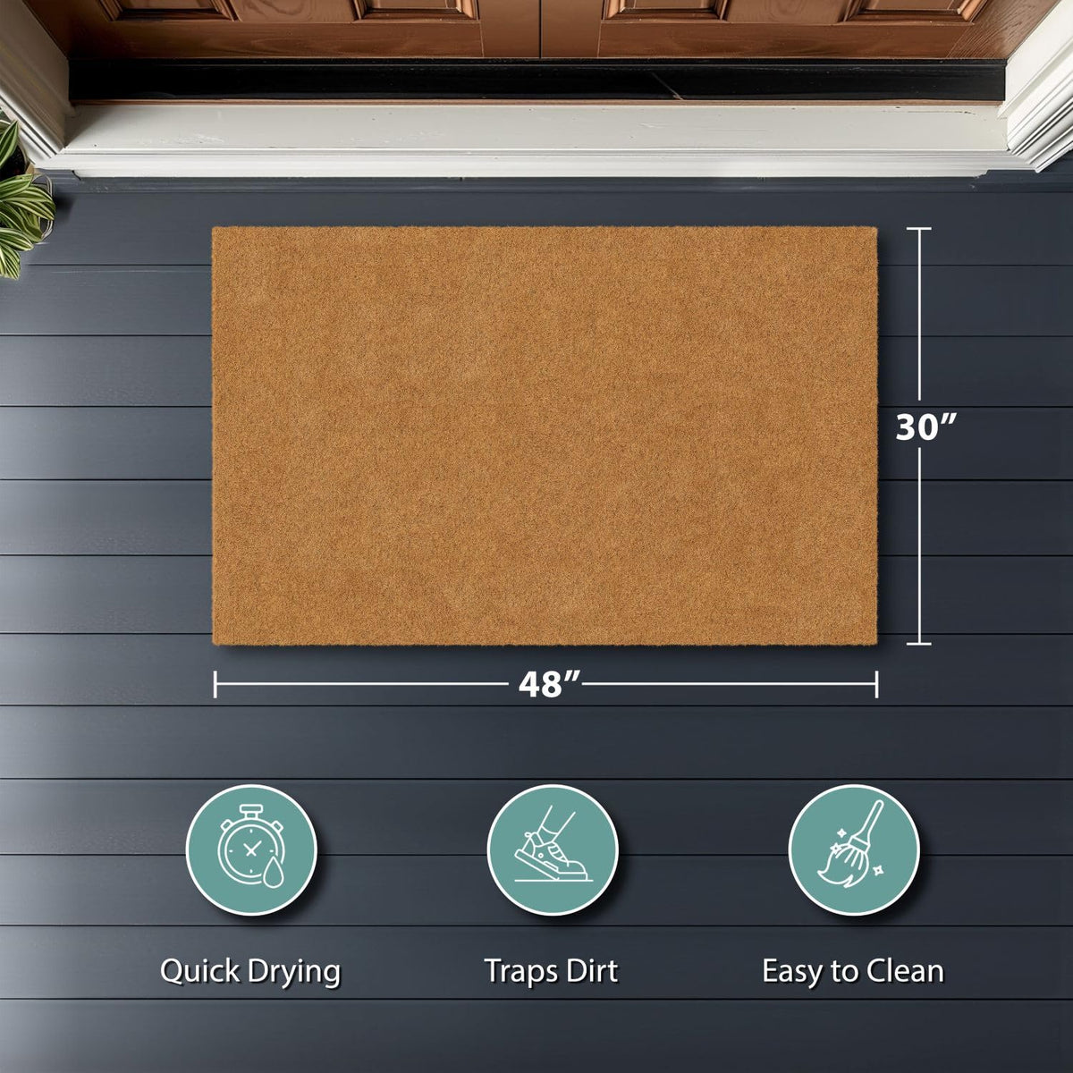 Barnyard Designs heavy-duty doormat, outdoor-ready with natural fibers.