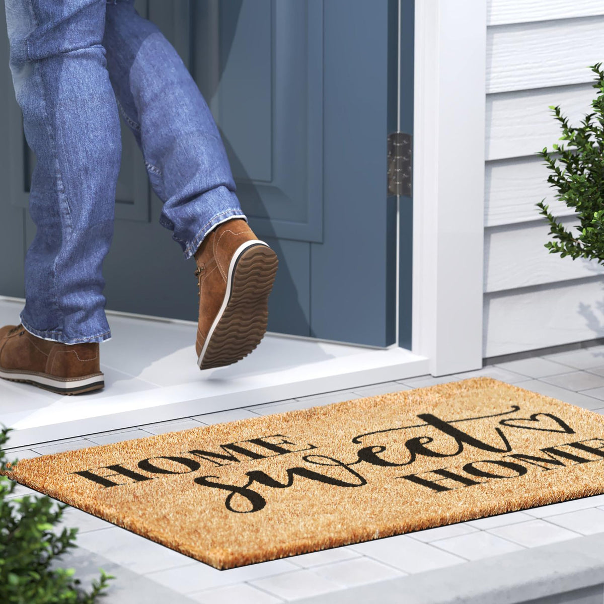 Barnyard Designs no shedding doormat traps dirt for a tidy doorstep