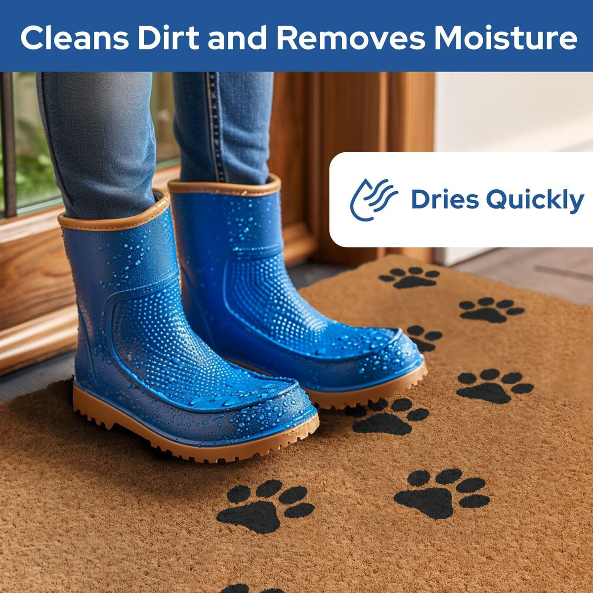 Barnyard Designs non-slip backing provides stable footing on entry surfaces.