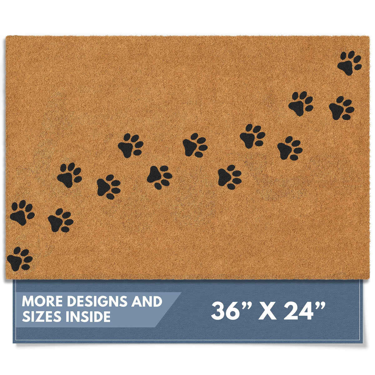 Barnyard Designs paws doormat with paw-print design, welcoming guests at the entrance.