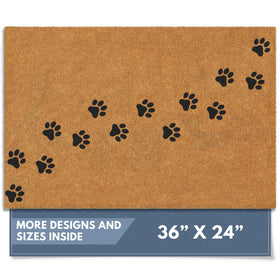 Barnyard Designs paws doormat with paw-print design, welcoming guests at the entrance.