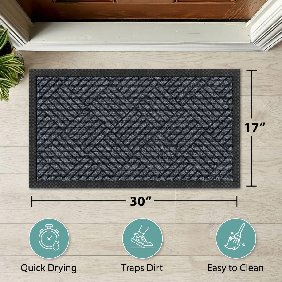 Barnyard Designs 2-pack exterior indoor mat supports multiple entrances.