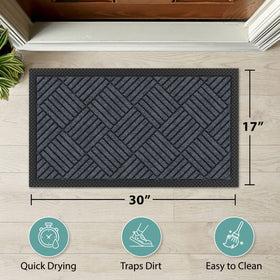 Barnyard Designs 2-pack exterior indoor mat supports multiple entrances.