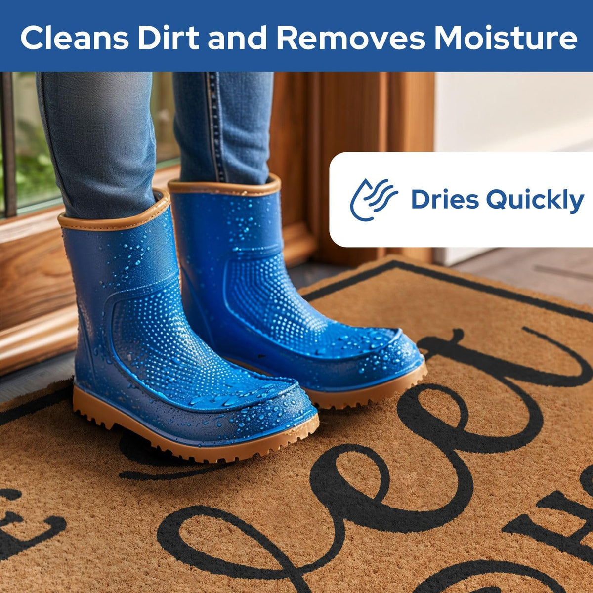 Barnyard Designs bristle-coated mat naturally scrapes mud from shoes.