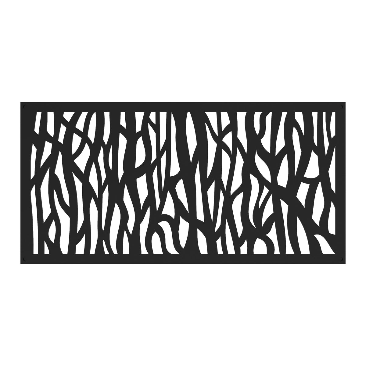 Barrette Sprig decorative screen panel in black for outdoor privacy and style.