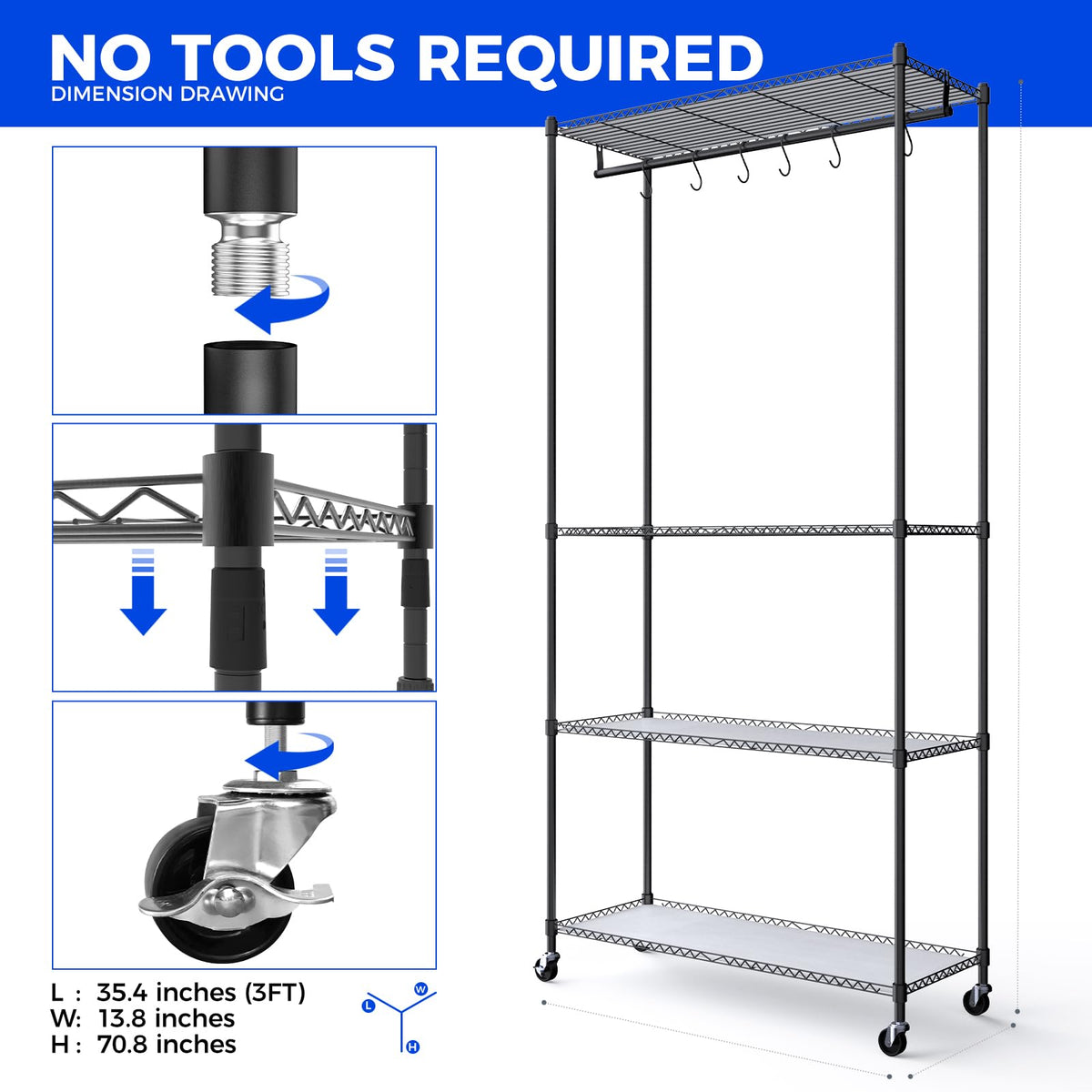 Barrina CX3 supports up to 360 lbs across four shelves