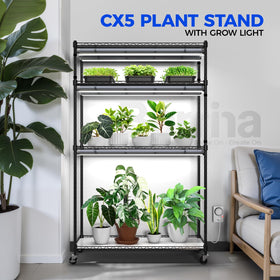 Barrina CX5 four-tier shelf with plants provides sturdy indoor display.