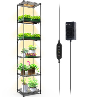Barrina CX83 plant stand front view with grow lights for indoor gardening.
