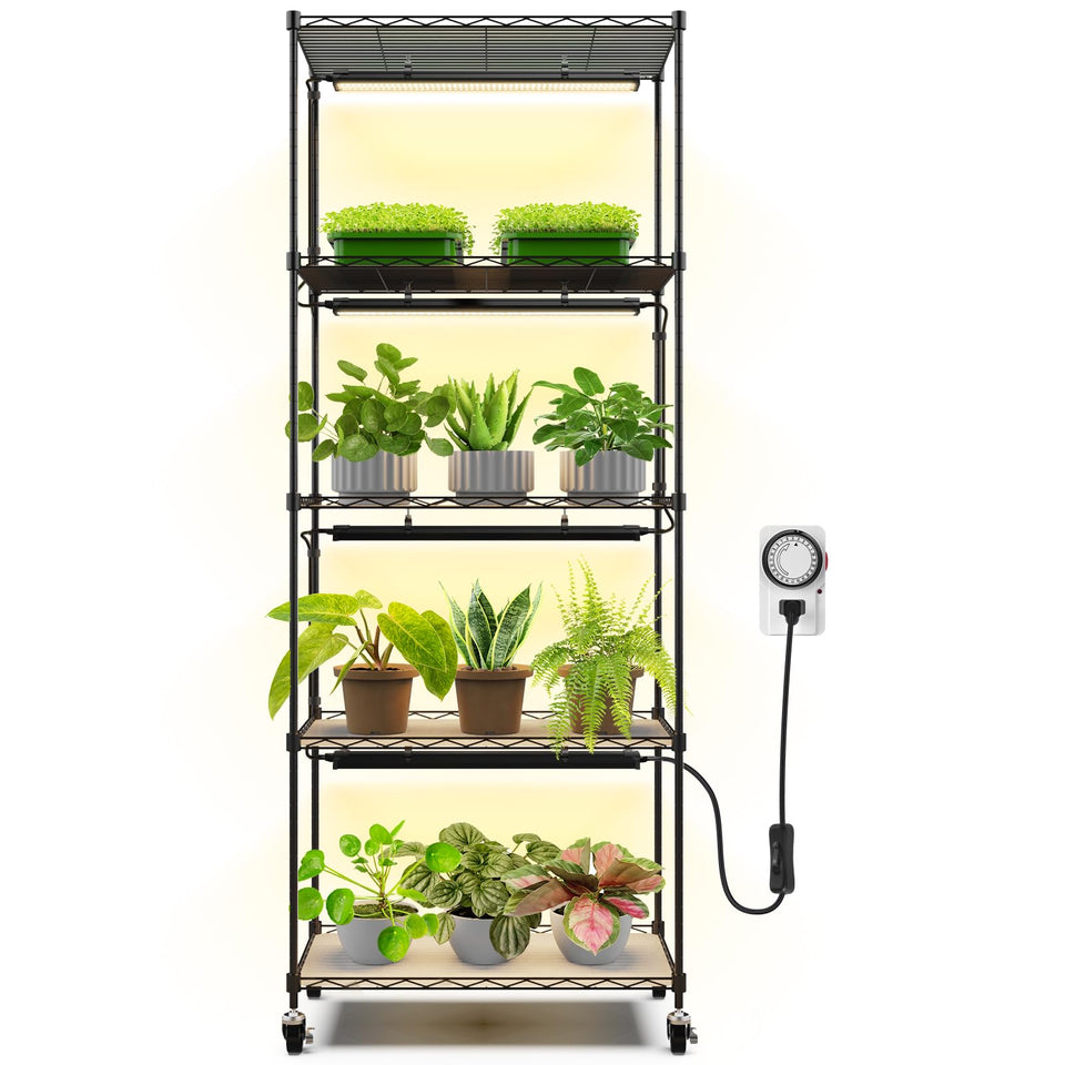 Barrina CX91 plant stand with five levels, ready to display indoor greens.