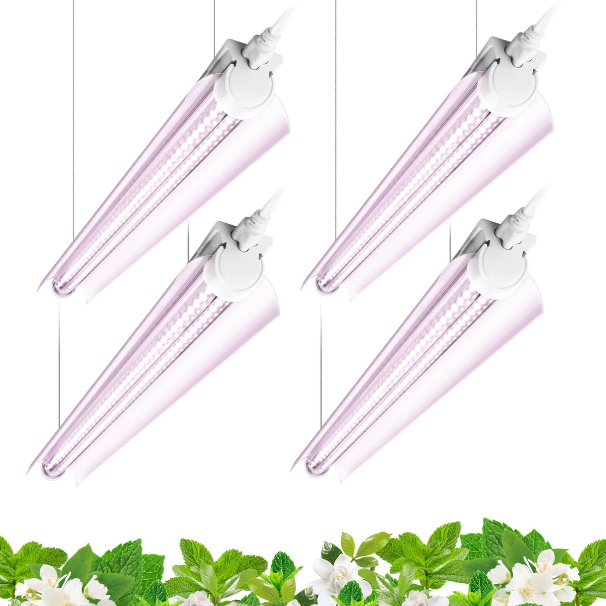 Barrina grow light strip in use over seedlings with full-spectrum illumination