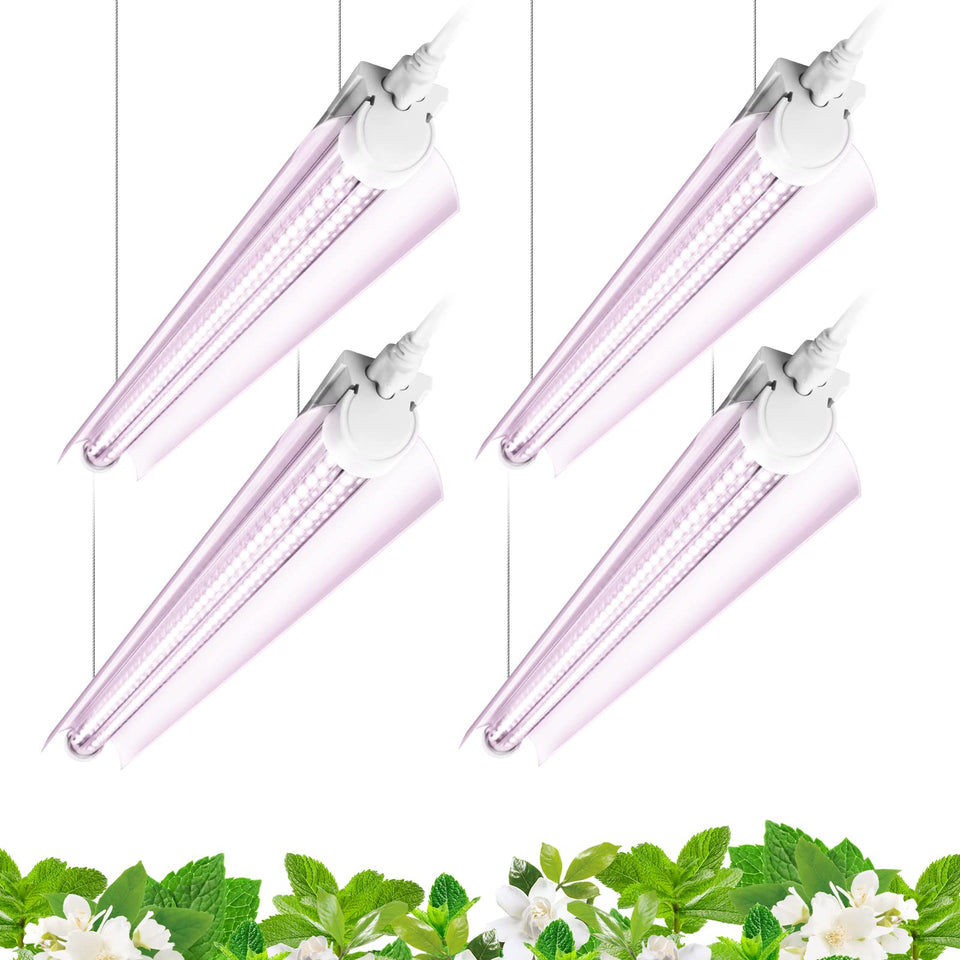 Barrina grow light strip in use over seedlings with full-spectrum illumination